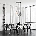 Emibig Emibig Lámpara colgante redonda con 4 colgantes diferentes E14 (2 transparentes, ámbar y ahumado) - Ideal para crear un ambiente acogedor