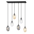 Emibig Emibig Longue lampe de table à manger avec 6 pendentifs E14 en verre soufflé - Créez une atmosphère chaleureuse