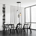Emibig Emibig Lampe suspendue ronde avec 3 pendentifs différents (transparent, ambre et fumé) - Créez une ambiance chaleureuse dans votre intérieur
