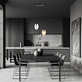 Emibig Emibig Ronde pendellamp met 3 verschillende pendels (transparant, amber en gerookt) - Creëer een sfeervolle ambiance in uw interieur