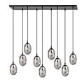 Emibig Emibig Lampe suspendue noire exceptionnelle avec 9 verres fumés E14 - Créez une ambiance chaleureuse dans votre espace