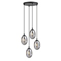 Emibig Emibig Design 4 light black pendant with 4x E14 blown smoke glass - Perfect lighting for any space