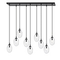 Emibig Emibig Uitzonderlijk lange zwarte hanglamp met 9 transparante glazen E14 - Perfect voor sfeervolle verlichting