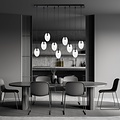 Emibig Emibig Exceptionally long black hanging lamp with 9 transparent glasses E14 - Ideal for creating a cozy atmosphere