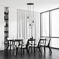Emibig Emibig 3 light black pendant with 3x E14 blown transparent glass - Ideal for stylish lighting