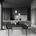 Emibig Emibig 3 licht zwarte pendel met 3x E14 geblazen transparant glas - Perfect voor sfeervolle verlichting