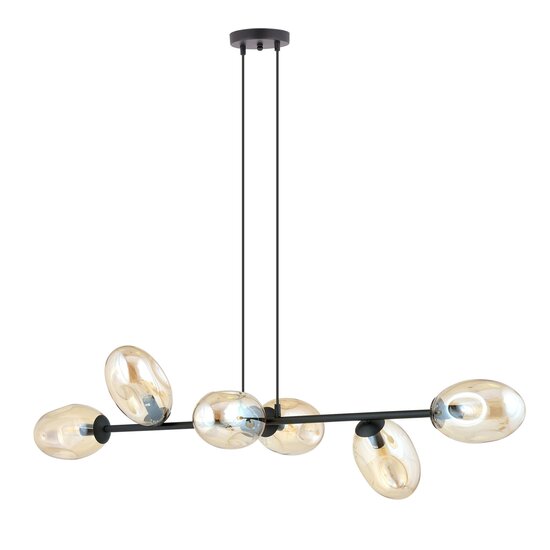Emibig Emibig Lámpara colgante de diseño con 6 vidrios ámbar soplados E14 - Crea un ambiente cálido en tu hogar