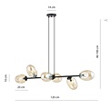 Emibig Emibig Design pendellamp met 6 geblazen amberkleurige glazen E14 - Creëer een warme sfeer in uw interieur