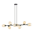 Emibig Emibig Prachtige 8x E14 zwarte hanglamp met geblazen amber glas - Creëer een warme sfeer in uw interieur