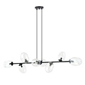 Emibig Emibig Lámpara colgante negra excepcional 8x E14 con vidrio transparente soplado - Perfecta para crear una atmósfera elegante