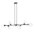 Emibig Emibig Lampe suspendue noire exceptionnelle 8x E14 avec verre transparent soufflé - Parfaite pour une ambiance élégante