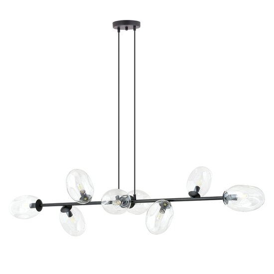 Emibig Emibig Exceptional 8x E14 black hanging lamp with blown transparent glass - Perfect for creating a stylish ambiance