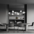 Emibig Emibig Lámpara colgante negra excepcional 8x E14 con vidrio transparente soplado - Perfecta para crear una atmósfera elegante