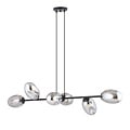 Emibig Emibig Black large pendant lamp with 6 fumed glasses E14 - Ideal for creating a stylish ambiance