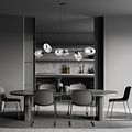 Emibig Emibig Black large pendant lamp with 6 fumed glasses E14 - Ideal for creating a stylish ambiance