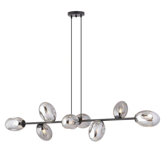 Emibig Emibig Black large design lamp with 8 fumed glasses E14 - Perfect for a stylish ambiance