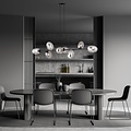 Emibig Emibig Black large design lamp with 8 fumed glasses E14 - Perfect for a stylish ambiance