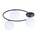 Emibig Emibig Bonita lámpara de techo 3x E14 negra con bolas de vidrio blanco - Ideal para una iluminación elegante en cualquier habitación