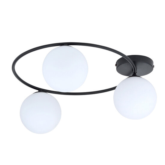 Emibig Emibig Handsome 3x E14 ceiling lamp black with white glass balls - Ideal for stylish lighting in any room