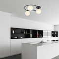 Emibig Emibig Bonita lámpara de techo 3x E14 negra con bolas de vidrio blanco - Ideal para una iluminación elegante en cualquier habitación