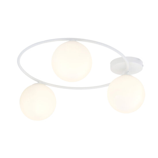 Emibig Emibig Belle lampe de plafond 3x E14 blanche avec ampoules en verre dépoli - Éclairage élégant pour tous les intérieurs