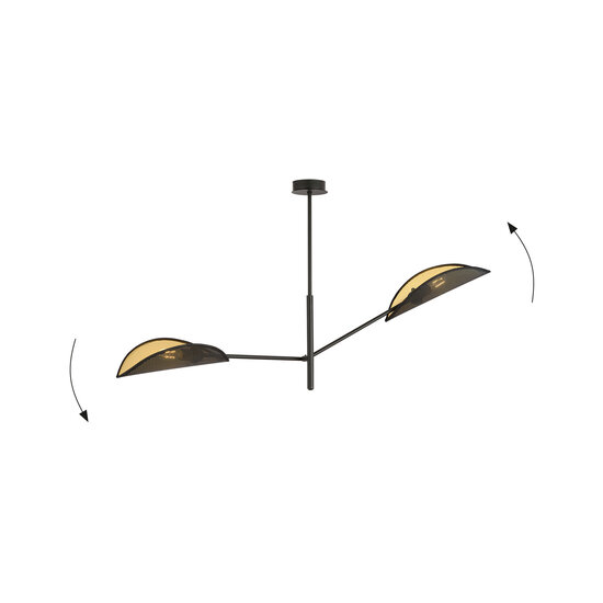 Emibig Emibig Lámpara colgante de diseño Skanderborg con 2 alas de metal negro E14 - Ideal para crear una atmósfera elegante en cualquier habitación