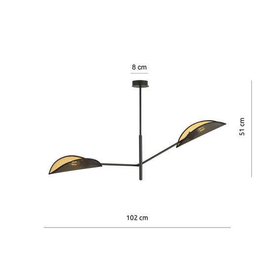 Emibig Emibig Lámpara colgante de diseño Skanderborg con 2 alas de metal negro E14 - Ideal para crear una atmósfera elegante en cualquier habitación