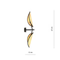 Emibig Emibig Aabenraa wall lamp black with textile falling leaves 2x E14 - Create a cozy atmosphere in your living room