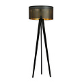 Emibig Emibig Skive black and gold 3-legged floor lamp with robust metal tube 1x E27 - Perfect for any modern space
