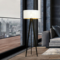 Emibig Emibig Skive 3-leg floor lamp with robust textile shade tube 1x E27 white and gold - Perfect for modern living spaces