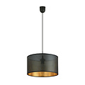 Emibig Emibig Skive redonda negra con oro en metal lámpara colgante llamativa tubo 1x E27 - Iluminación perfecta para interiores modernos