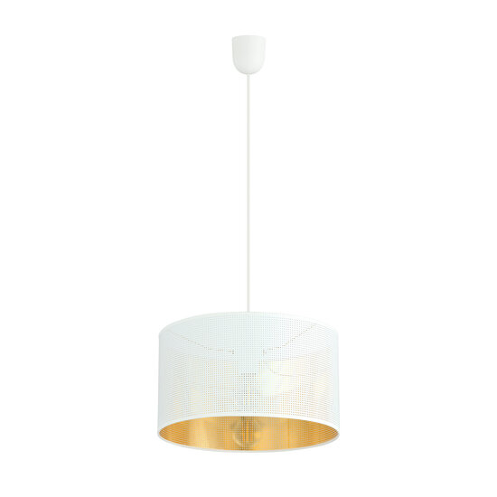 Emibig Emibig Skive lámpara colgante redonda blanca y dorada de metal 1x E27 - Ideal para crear un ambiente elegante en cualquier habitación