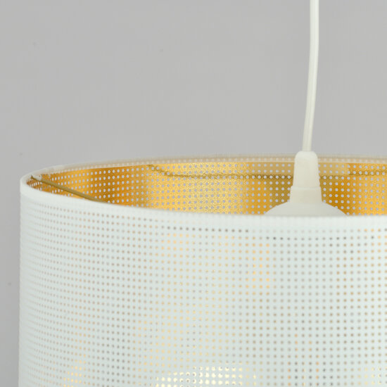 Emibig Emibig Skive lámpara colgante redonda blanca y dorada de metal 1x E27 - Ideal para crear un ambiente elegante en cualquier habitación