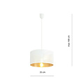 Emibig Emibig Skive lampe suspendue ronde blanche et dorée en métal 1x E27 - Idéale pour créer une ambiance élégante dans n'importe quelle pièce