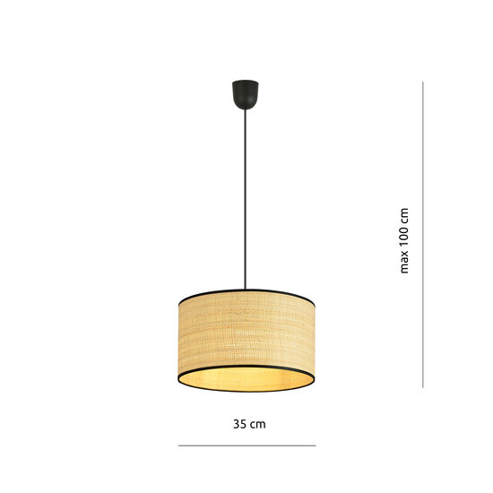 Emibig Emibig Varde lámpara colgante textil redonda 1x E27 - Ideal para crear un ambiente acogedor en tu hogar