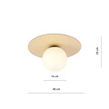 Emibig Emibig Lampe de plafond ronde scandinave Slagelse en laiton doré avec boule en verre opale E14 - Éclairage design idéal pour les intérieurs modernes