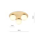 Emibig Emibig Slagelse ronde triple scandinavische plafondlamp goud messing met opaal glazen bollen E14 - Creëer een warme sfeer in uw interieur