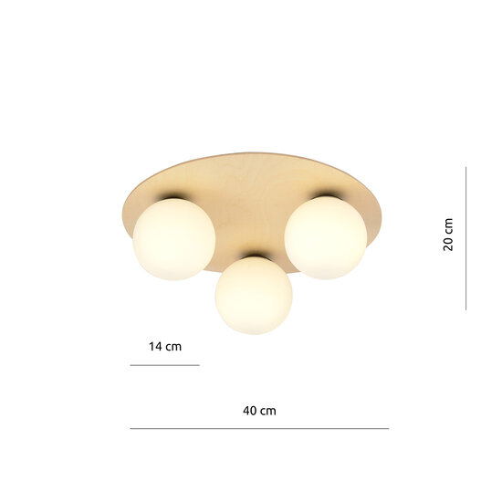 Emibig Emibig Slagelse round triple Scandinavian ceiling lamp gold brass with opal glass balls E14 - Illuminate your space with elegance
