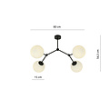 Emibig Emibig Viborg beautiful hanging lamp with 4 branches and white glass balls E14 - Ideal lighting for any space