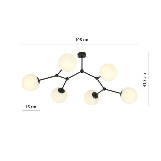 Emibig Emibig Viborg beautiful branch-shaped hanging lamp with 6 white opal bulbs E14 - Create a cozy atmosphere in your home