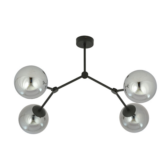 Emibig Emibig Lámpara colgante Viborg con 4 ramas y bombillas ahumadas E14 - Ideal para interiores modernos