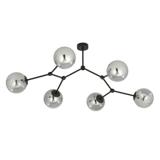Emibig Emibig Lámpara colgante en forma de rama Viborg con 6 bombillas ahumadas E14 - Ideal para crear un ambiente acogedor en tu hogar