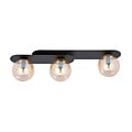 Emibig Emibig Randers hermosa lámpara de techo ovalada triple negra con 3 bombillas de vidrio ámbar E14 - Ideal para crear un ambiente cálido en tu hogar