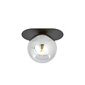 Emibig Emibig Randers black oval ceiling lamp with smoked glass ball E14 - Perfect lighting for any space