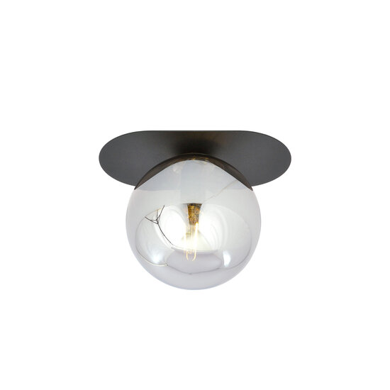 Emibig Emibig Randers black oval ceiling lamp with smoked glass ball E14 - Perfect lighting for any space