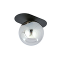 Emibig Emibig Randers lampe de plafond ovale noire avec boule en verre fumé E14 - Éclairage parfait pour chaque espace