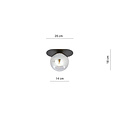 Emibig Emibig Randers lampe de plafond ovale noire avec boule en verre fumé E14 - Éclairage parfait pour chaque espace