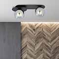 Emibig Emibig Randers black double oval ceiling lamp with 2 fumed glass bulbs E14 - Create a cozy ambiance in your space