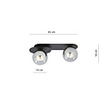Emibig Emibig Randers lampe de plafond ovale noire double avec 2 ampoules en verre fumé E14 - Créez une ambiance chaleureuse dans votre espace