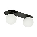 Emibig Emibig Randers lámpara de techo ovalada doble negra con 2 bombillas de vidrio blanco E14 - Iluminación perfecta para cualquier espacio